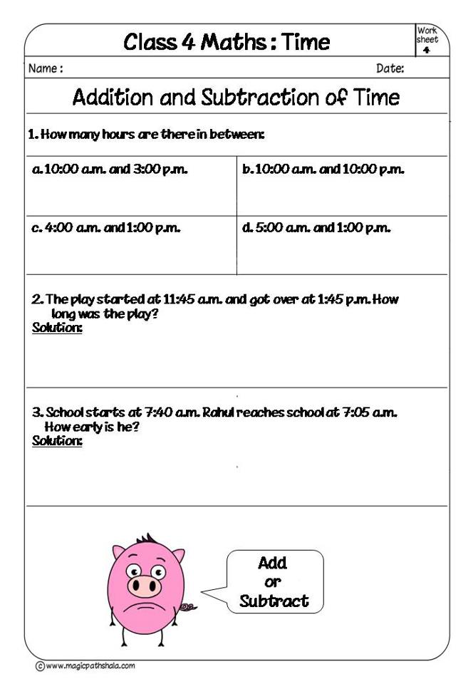 Adding Time Worksheets 50+ Time Word Problems Worksheets For 4th Grade